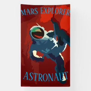 Astronaut Mars Verkenner Ruimtereis Vakantie Spandoek