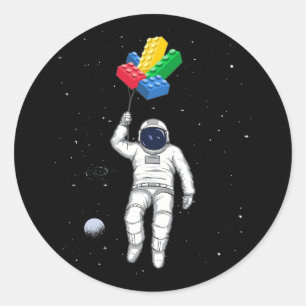 Astronaut Master Builder, bouwstenen Ronde Sticker