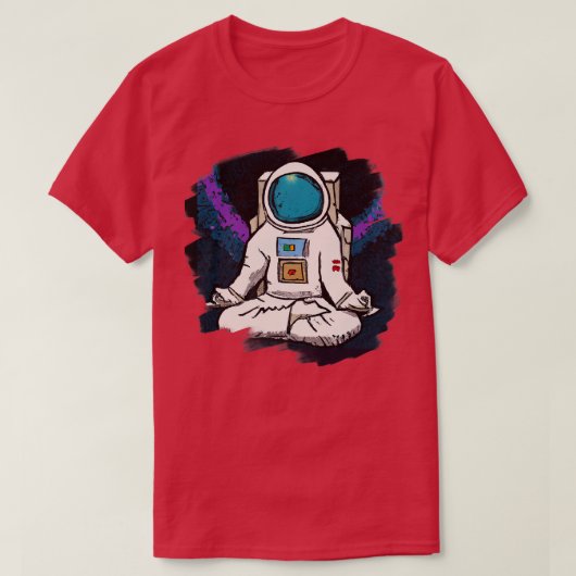 Astronaut Meditating in Space Cool Artistic Zen Pr T-shirt (Design voorkant)