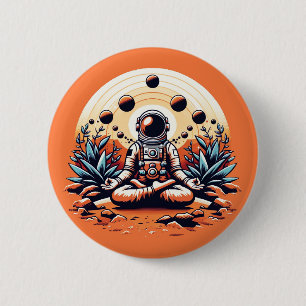 Astronaut Mediteren - Kosmische Zen en innerlijke  Ronde Button 5,7 Cm