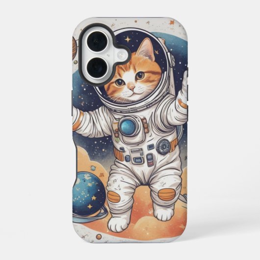 ✨ Astronaut Meisje Hoodie iPhone 16 Hoesje (Achterkant)