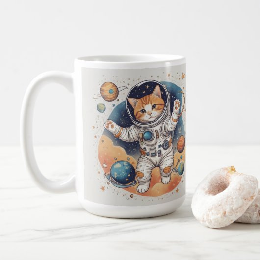 ✨ Astronaut Meisje Hoodie Koffiemok (Met donut)