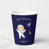 Astronaut Meisje Kinderen Verjaardag Papier Cup Papieren Bekers (Voorkant)