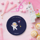 Astronaut Meisje Kinderen Verjaardag Papieren Bordje (Feest)