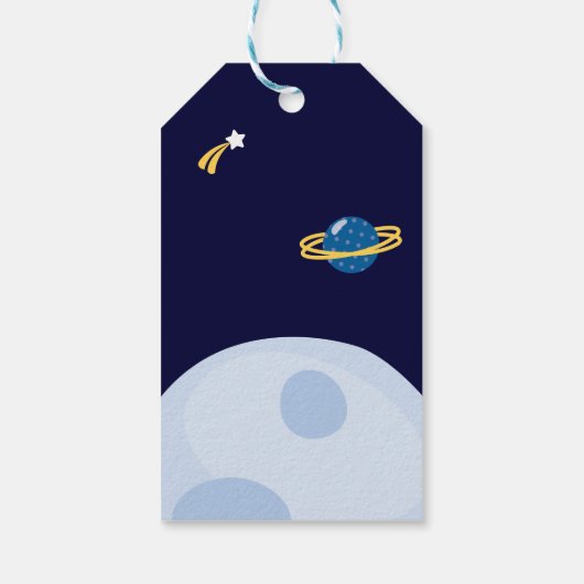 Astronaut Meisje Kinderen Verjaardagsfeestje Cadeaulabel (Achterkant)