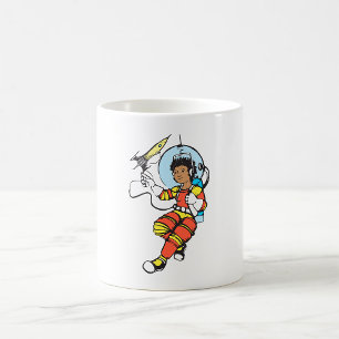 Astronaut Meisje met Raket Blaster Koffiemok