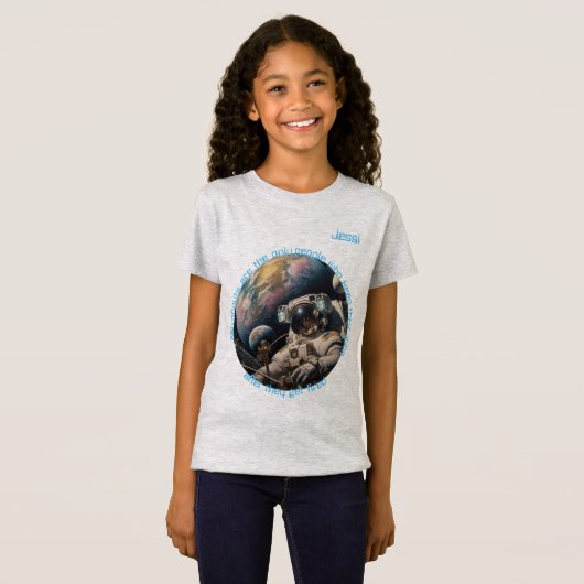 Astronaut Meisjes T-shirt (Voorkant volledig)