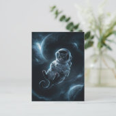 Astronaut Melkweg Planeet Ruimte Kat Kitten Kitty Briefkaart (Staand voorkant)