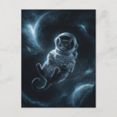 Astronaut Melkweg Planeet Ruimte Kat Kitten Kitty Briefkaart (Voorkant)