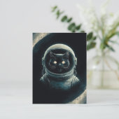 Astronaut Melkweg Planeet Ruimte Kat Kitten Kitty Briefkaart (Staand voorkant)