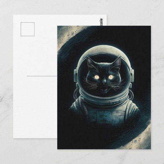 Astronaut Melkweg Planeet Ruimte Kat Kitten Kitty Briefkaart (Voorkant / Achterkant)