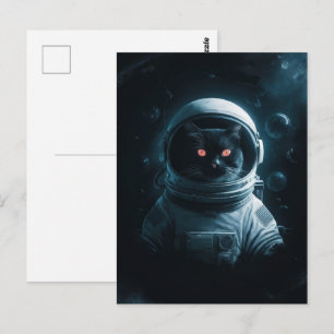 Astronaut Melkweg Planeet Ruimte Kat Kitten Kitty  Briefkaart