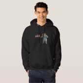 Astronaut met Amerikaanse vlag Space Moon USA Hoodie (Voorkant volledig)