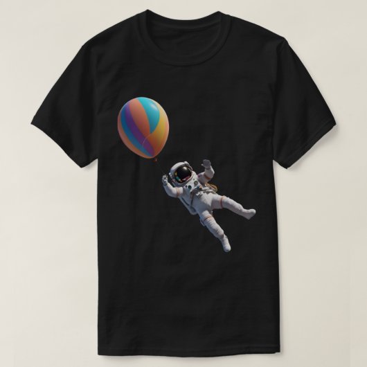 Astronaut met ballonkunst van de planeet. t-shirt (Design voorkant)