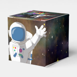 Astronaut met ballonnen bedankdoosjes