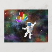 Astronaut met ballonnen briefkaart (Voorkant)