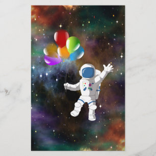 Astronaut met ballonnen briefpapier
