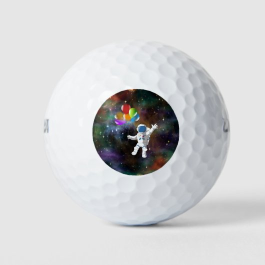Astronaut met ballonnen golfballen (Voorkant)