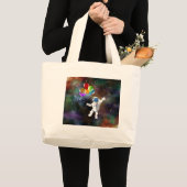 Astronaut met ballonnen grote tote bag (Voorkant (product))