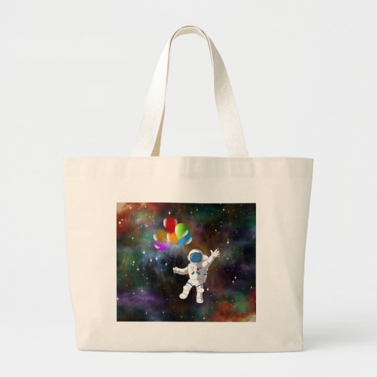 Astronaut met ballonnen grote tote bag (Voorkant)