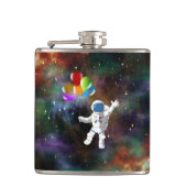 Astronaut met ballonnen heupfles (Voorkant)