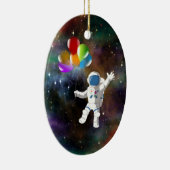 Astronaut met ballonnen keramisch ornament (Rechts)