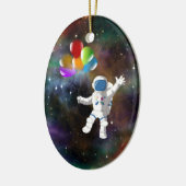 Astronaut met ballonnen keramisch ornament (Links)