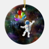 Astronaut met ballonnen keramisch ornament (Voorkant)