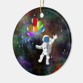 Astronaut met ballonnen keramisch ornament (Links)