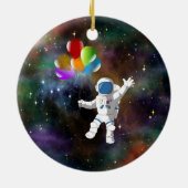 Astronaut met ballonnen keramisch ornament (Achterkant)