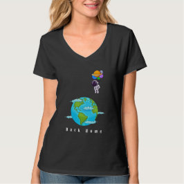 astronaut met ballonnen landing aarde t-shirt