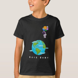 astronaut met ballonnen landing aarde t-shirt