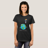 astronaut met ballonnen landing aarde t-shirt (Voorkant volledig)