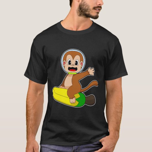Astronaut met bananenaap t-shirt (Voorkant)