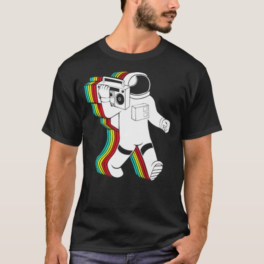 Astronaut met boombox Classic T-Shirt (Voorkant)