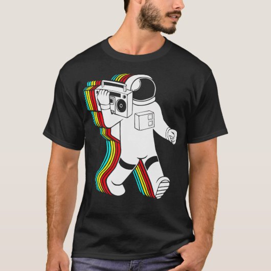 Astronaut met Boombox Classic T-shirt (Voorkant)