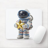 Astronaut met een gouden ster muismat (Met muis)