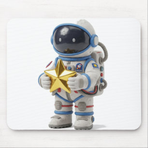 Astronaut met een gouden ster muismat
