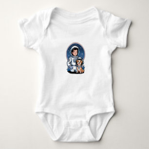 Astronaut met een huisdier (zoals een hond in een romper