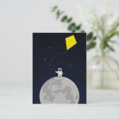 Astronaut met een Kite Briefkaart (Staand voorkant)
