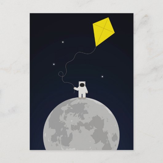 Astronaut met een Kite Briefkaart (Voorkant)