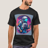 Astronaut met een Pistool: Space Warrior T-shirt (Voorkant)