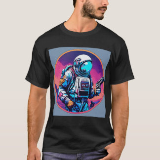 Astronaut met een Pistool: Space Warrior T-shirt