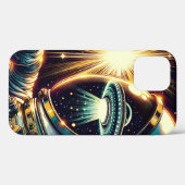 Astronaut met een reflectie van een ufo Case-Mate iPhone case (Achterkant (horizontaal))