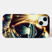 Astronaut met een reflectie van een ufo Case-Mate iPhone case (Achterkant (horizontaal))