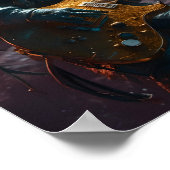 Astronaut met Electric Guitar Visions Poster (Hoek)