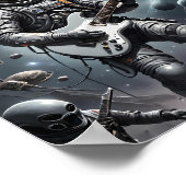 Astronaut met elektrische gitaar poster (Hoek)