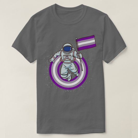 Astronaut met grayseual Pride vlag  T-shirt (Design voorkant)