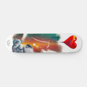 Astronaut met hartballon persoonlijk skateboard (Horizontaal)