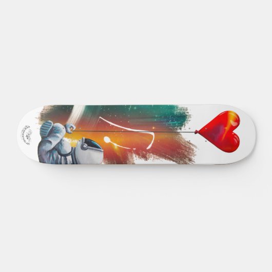 Astronaut met hartballon persoonlijk skateboard (Horizontaal)